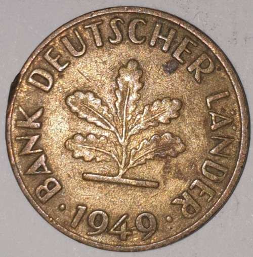 1949 D - 10 PFENNIG - TEN PFENNIG - GERMANY - FEDERAL REPUBLIC - (Brass Clad Steel) KM# 103